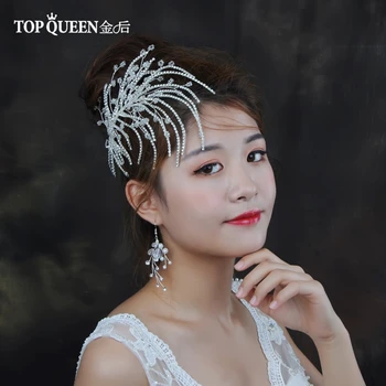 

TOPQUEEN Birthday Crown for Adults Diamond Chain Bridal Headband Wedding Hairpiece Wedding Beauty Queen Crowns HP188