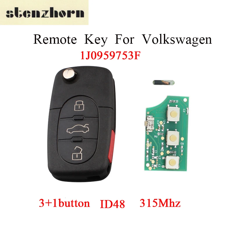 Stenzhorn 315 мГц 4 кнопки Flip Автозапуск ключ для автомобиля Volkswagen Golf Beetle 1988 1999 2000 2001