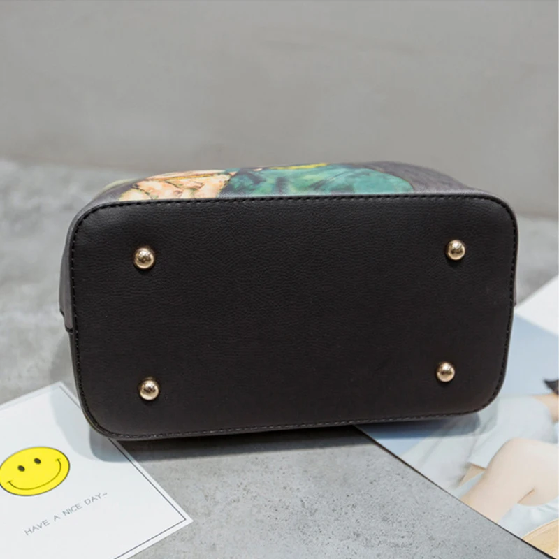 Women Handbag Leather Bag Women Shoulder Bag Doctor Small Crossbody Handbag Cartoon Pattern Rivets Girls Fashion Women Bags