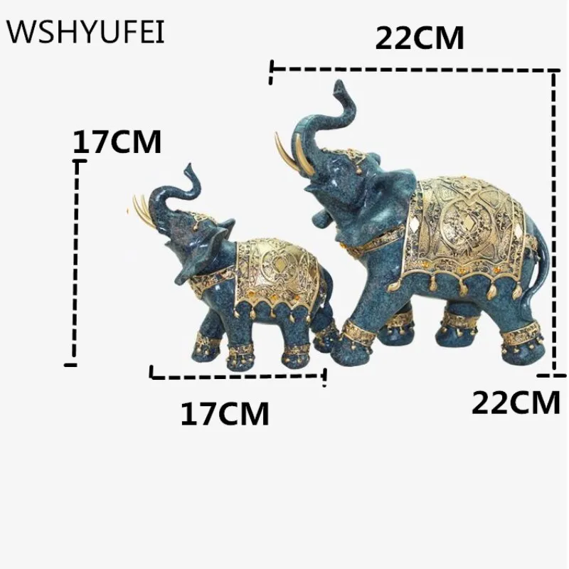 Винтажная статуя животного ручной работы, Статуэтка из смолы, украшение для дома, современные ремесла, свадебный подарок, статуэтки из смолы счастливого слона - Цвет: B