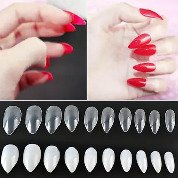 

600pcs New Natural & Clear Nails French Oval Stiletto Fake Nail Tips Full Cover Acrylic Artificial False nail tips