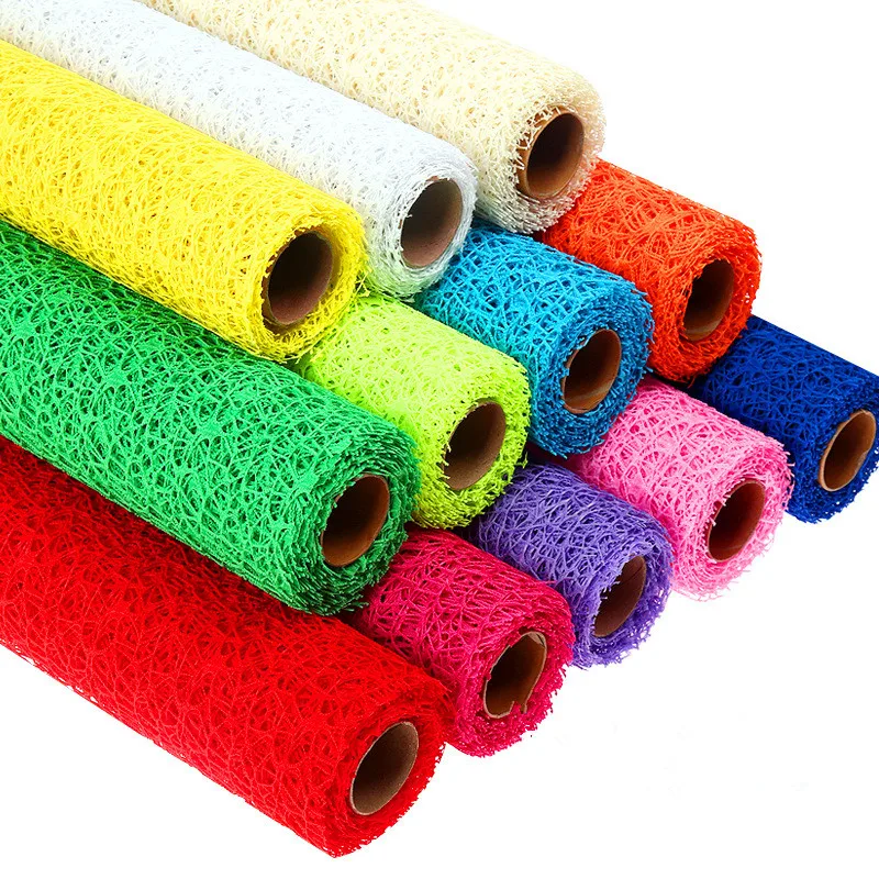 

19Color DIY Flower Gift Decoration Wrapping Packing Crepe Papers Mesh Handmade Materials Jacquard Flowers Material Manual Gauze