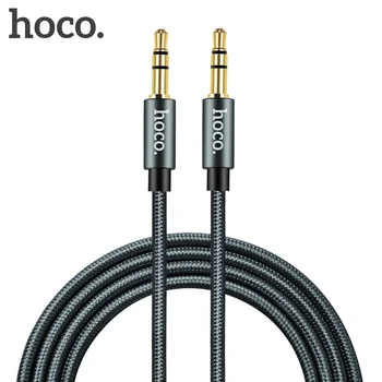 

HOCO Smart 3.5mm AUX Cable Jack Male to Male Audio Cable With Microphone Weave AUX Cable Wire for Headphone Car Tablet PC Laptop