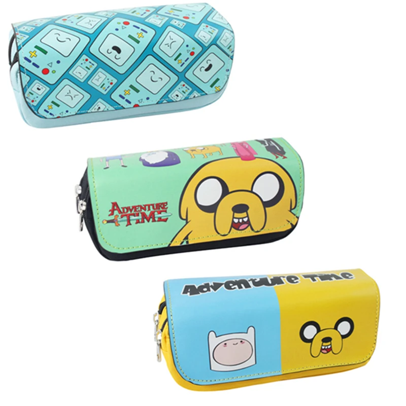 

3 Styles Advanture Time Pencil Case Double Zipper Pencil Bag Estojo Escolar Kids Gift Stationery Container School Supplies 20cm