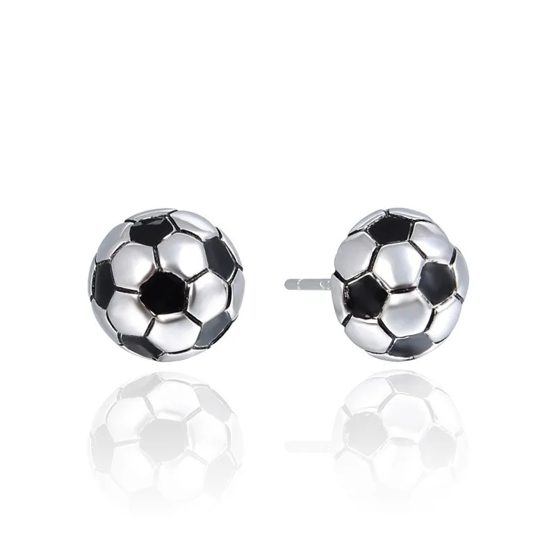 

Women New Fashion 925 Sliver Stud Earring All Match Simple Jewelry Gift World Cup Football Charm Earrings