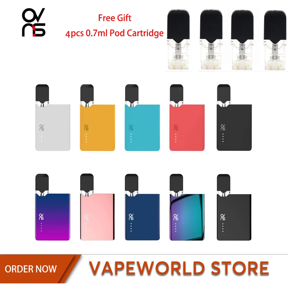 

Original OVNS JC01 Pod Kit E Cigarette With 4pcs 0.7ml Pod Cartridge LED light Built in 400mah Battery Mod Vaper Vaporizer