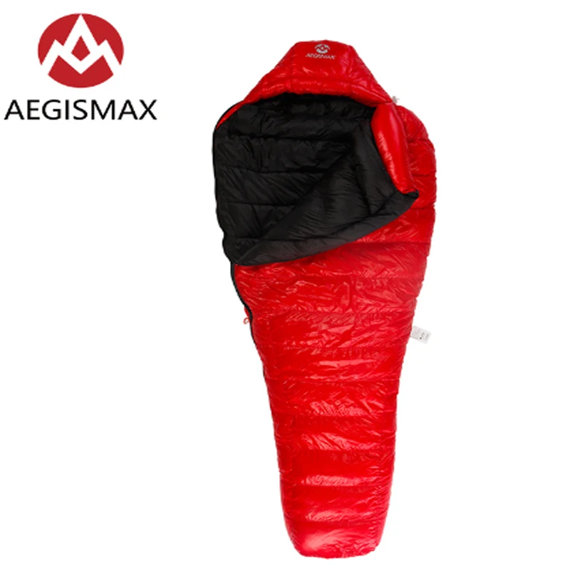 Free Shipping  AEGISMAX C500&C700 Series Ultra-Light Outdoor Camping Hiking Adult Mummy White Duck Down Sleeping B