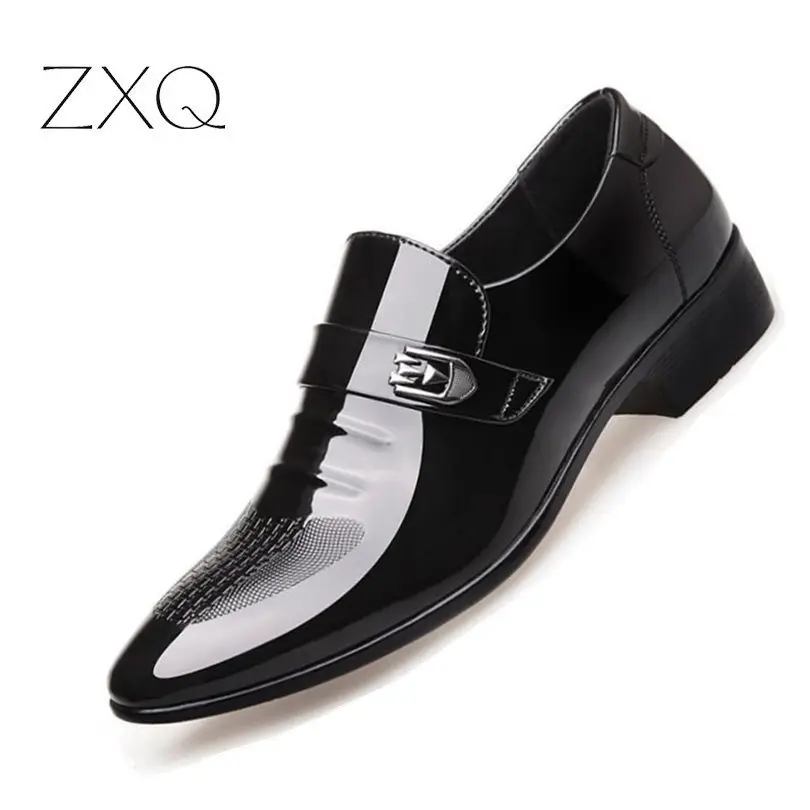Мужские модельные туфли модные из искусственной кожи обувь мужские черные свадебные туфли оксфорды для мужчин дышащие с острым носком