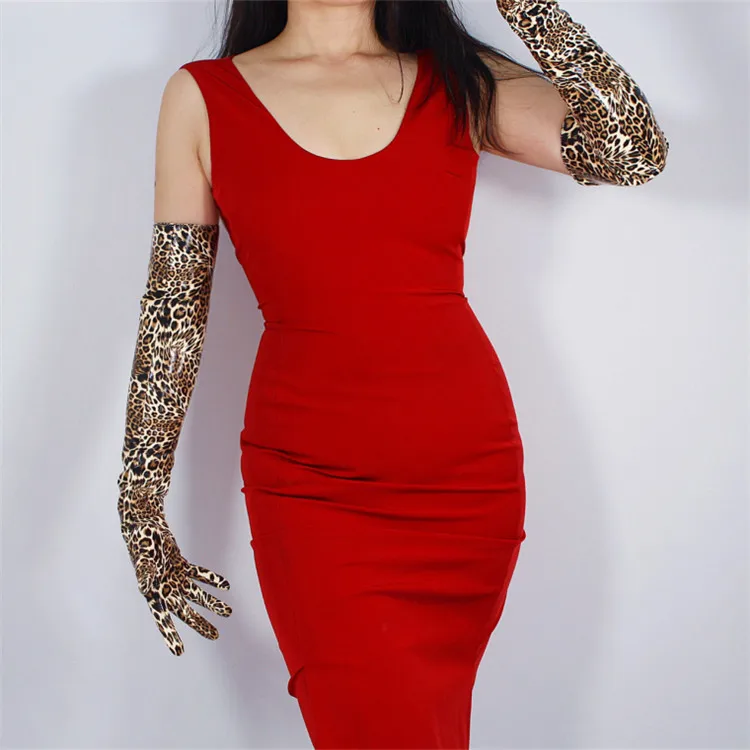 Новые перчатки из лакированной кожи PU женские леопардовые трендовые кожаные яркие кожаные женские перчатки для косплея Танцевальная вечеринка P1370-3