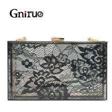 Женский тонкий кружевной акриловый клатч, сумки, женская сумка через плечо с цепочкой, модная прозрачная вечерняя сумочка, сумка