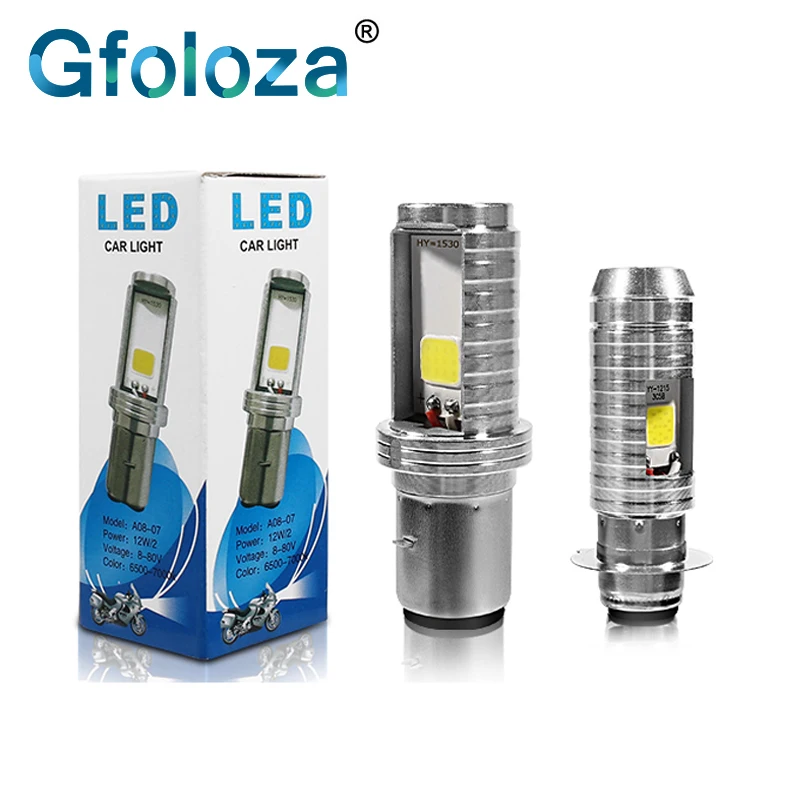 

Gfoloza 1Pcs H6 BA20D LED Motorcycle Headlight H6M P15D LED Moto Hi/Lo Beam Bulbs For Motorbike Scooter Moped Headlamp 12W White
