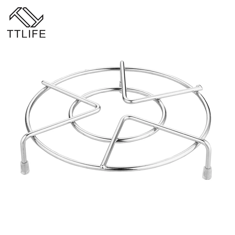 

TTLIFE kitchen Stainless Multi-purpose Steaming frame Heat Resistance Steaming Rack Insulated Frame Heat Resistant Trivet Mat