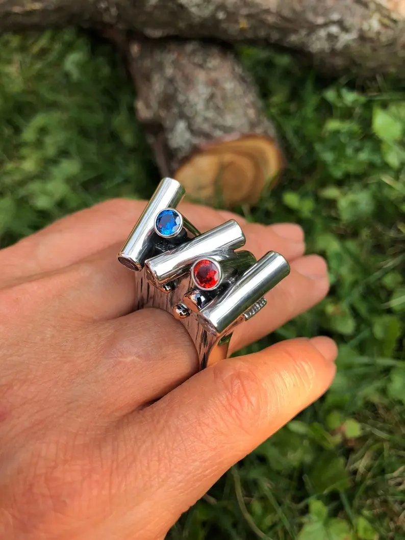 

Vintage Female Silver Filled Party Ring Fashion Colorful Zircon Cross Finger Ring Unique Style Mood Engagement Rings For Women