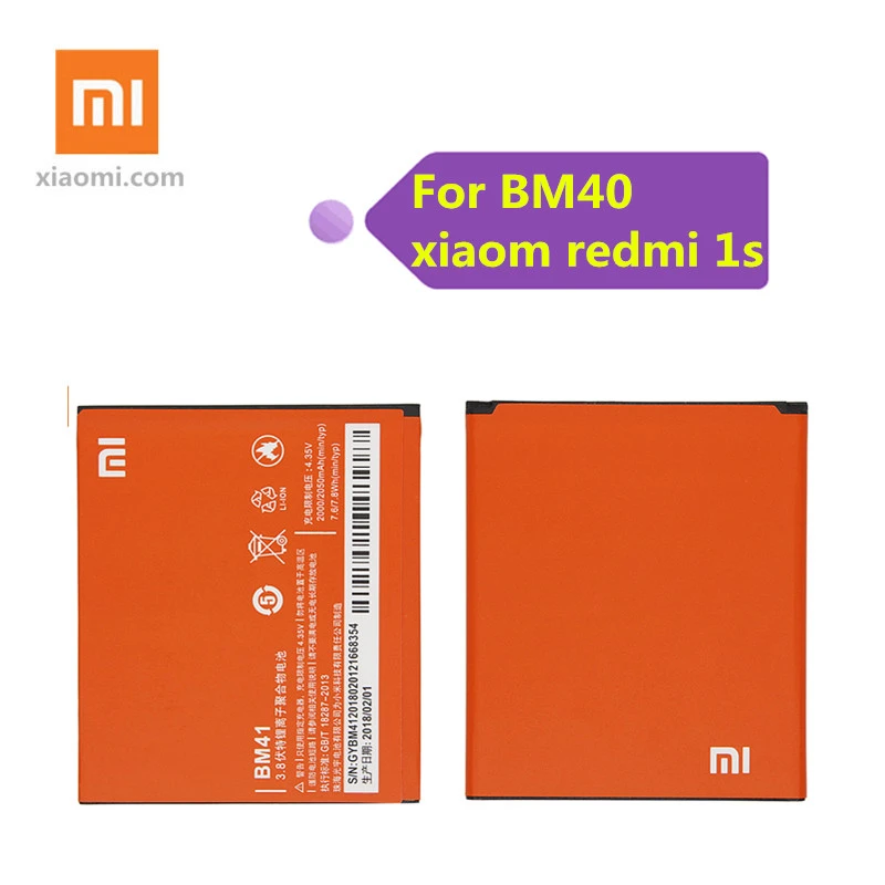 Xiaomi batería Original BM41 para Xiaomi Redmi 1S Hongmi, recambio de 2050mAh, alta capacidad, BM 41|Baterías para móviles| - AliExpress
