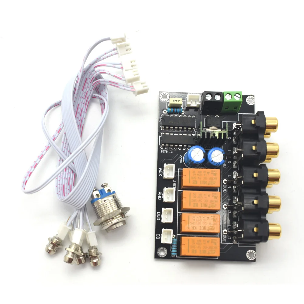 Lusya Touch button 4 way audio Switch Input Selection Board DC or AC input 2.0 channel stereo Source switching board B9-001 Lusya Touch button 4 way audio Switch Input Selection Board DC or AC input 2.0 channel stereo Source switching board B9-001