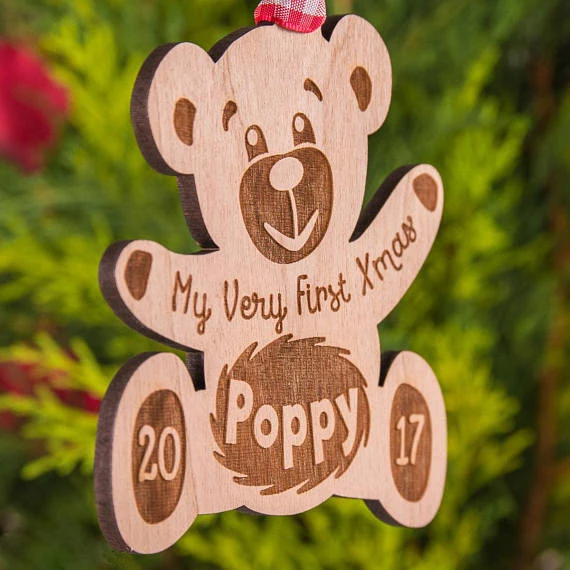 personalised baby xmas baubles