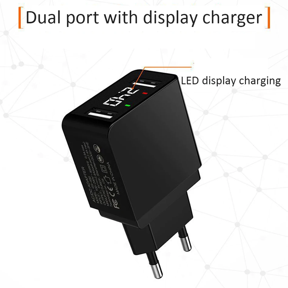 Fiuzd LED Display Universal Mobile Phone Charge for iPhone X 8  6 5 S Fast Phone Charger for Samsung Galaxy s9 s10+ S8 Xiaomi mi888