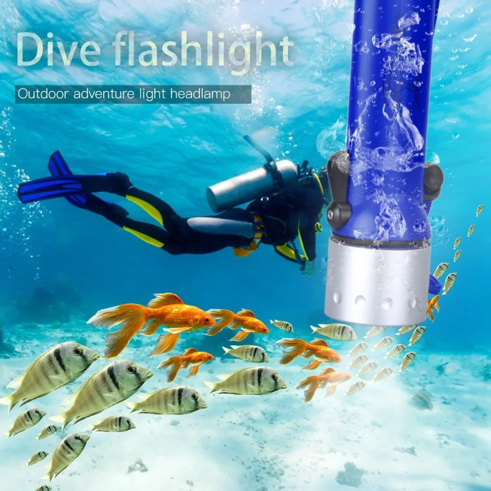 

Diving Torch LED Outdoor Diving Flashlight Waterproof Underwater Sealed Insulated Glare Lighting 3W 50 Meter Lamp for camping