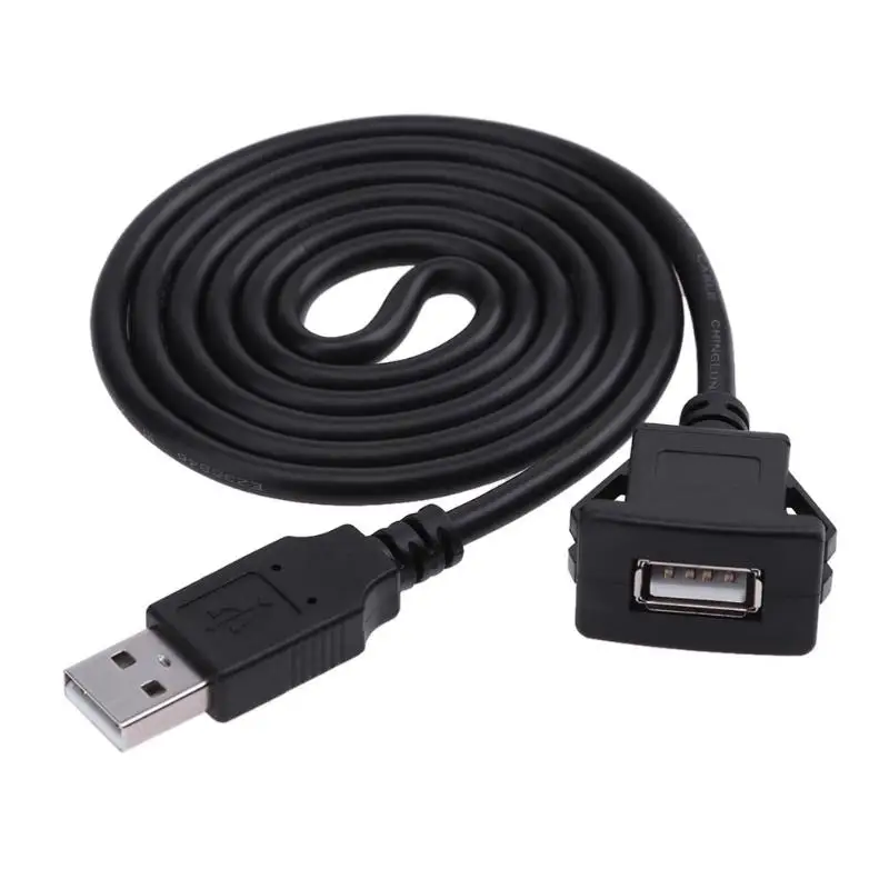 1 м/3 3 фута USB2.0 A Male to Female Car Flush Mount Удлинительный кабель для приборной панели