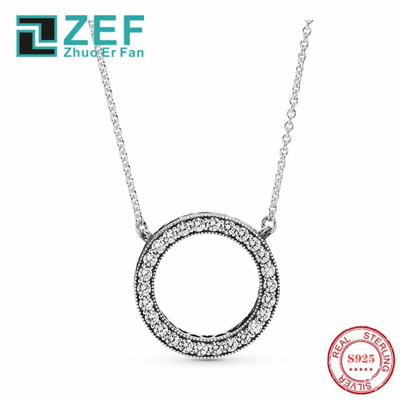 

ZEF pan 925 sterling silver necklace for women,round shape classic elegance, luxurious and original jewelry