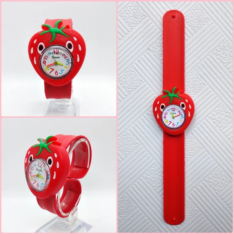 Детские часы с 3d-изображением головы редиски, детские наручные часы, детские часы с лентами, настольные часы, кварцевые часы для девочек и мальчиков, подарок
