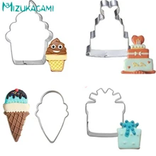 Летний 3D мороженое для укладки печенья Форма из нержавеющей стали с помадкой торт вырез DIY Инструменты для выпечки MS-00117