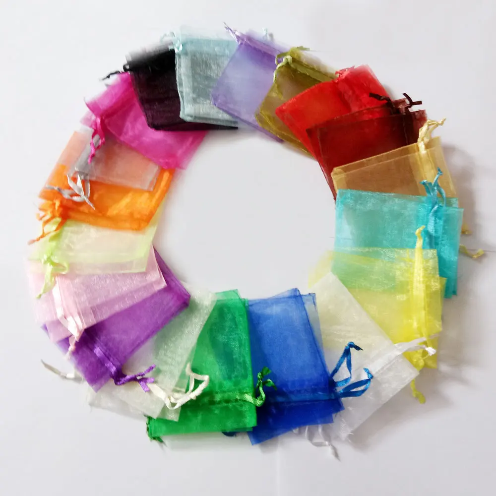 10x12cm Organza Bag 50pcs Jewelry Packaging Display Pouch Gift Bags For Wedding Drawstring Woman Travel Storage | Украшения и