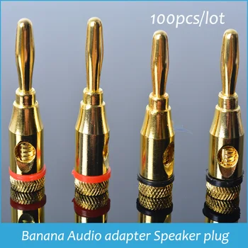 

100pcs For Baiwei Banana Plug Gold-Plated Banana Audio Connector Speaker Amplifier Terminal Hi-fi Plug AV Adapter