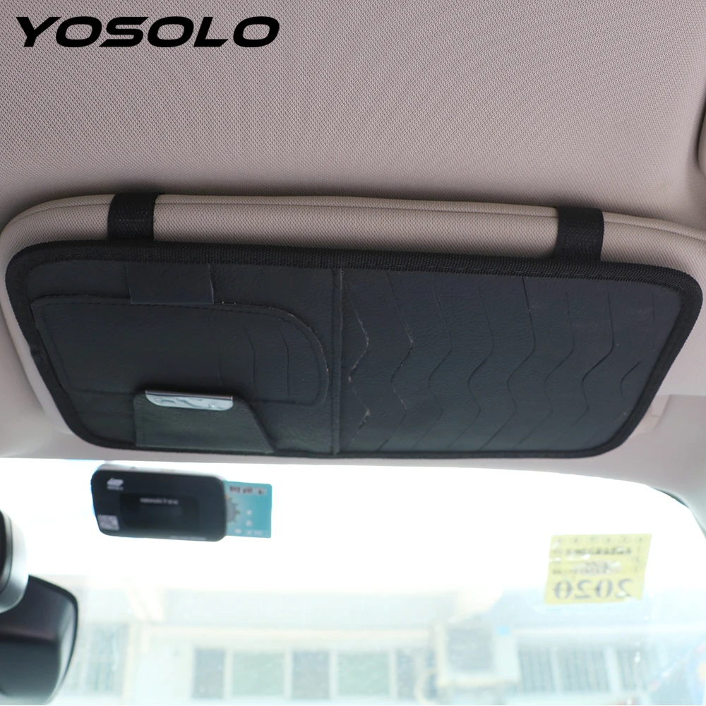 

YOSOLO Folder Pocket Hanging Bag CD Receive Bag Auto Stowing Tidying Multi Function Sunshade Cover Sun Visor Storage Pouch