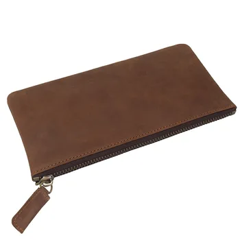 

2018 Fashion Designer Men Solid Genuine Leather Long Wallets Card&ID Holder Clutch Purse Soft Real Cowhide Brand Wallet
