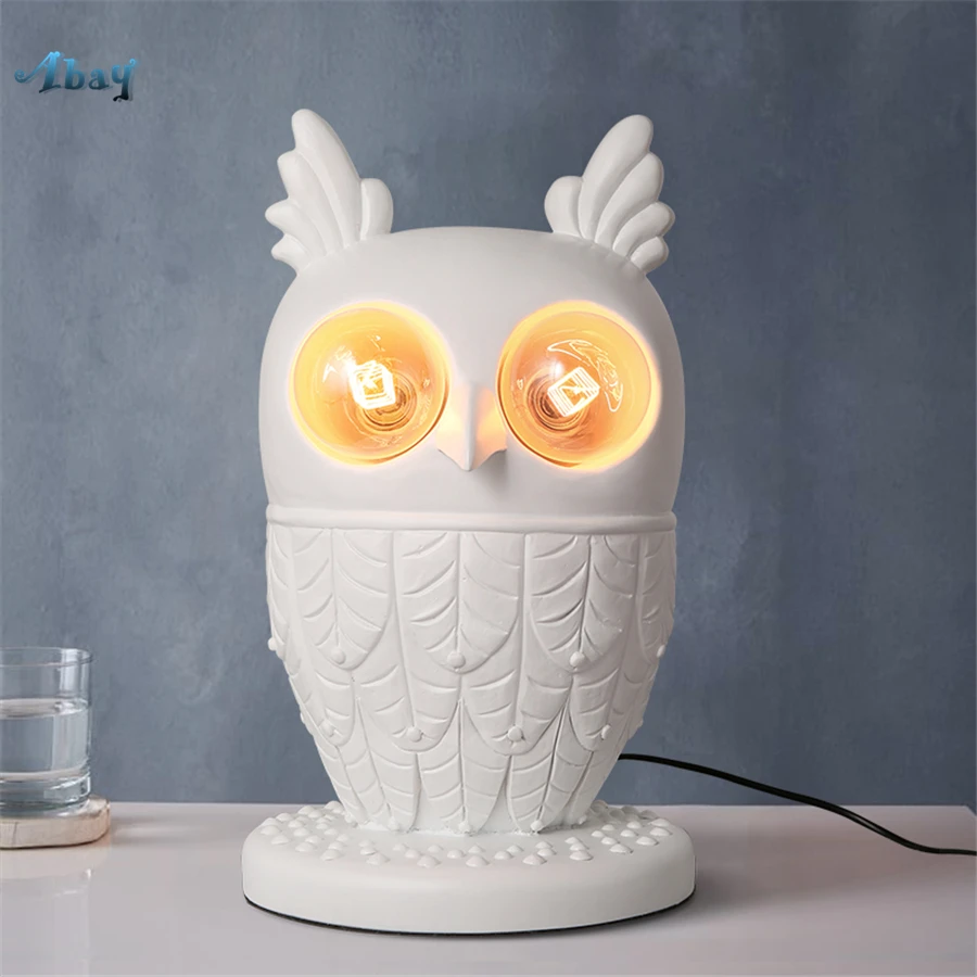 

Novel Creative Resin Owl Table Lamp for Living Room Study Bedroom Home Decor Bedside Lamp Light Up Owl Animal Desk Light Fixture