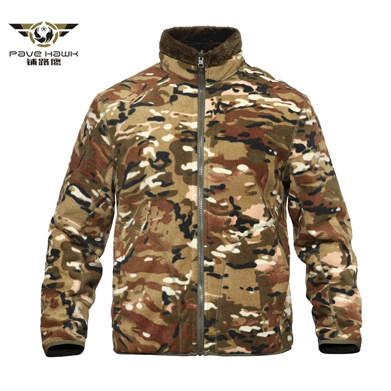 

Winter Thermal Tactical Fleece Jacket Camouflage Jacket Coat Men Warm Windbreaker Military Outerwear Both Sides Clothes M-3XL