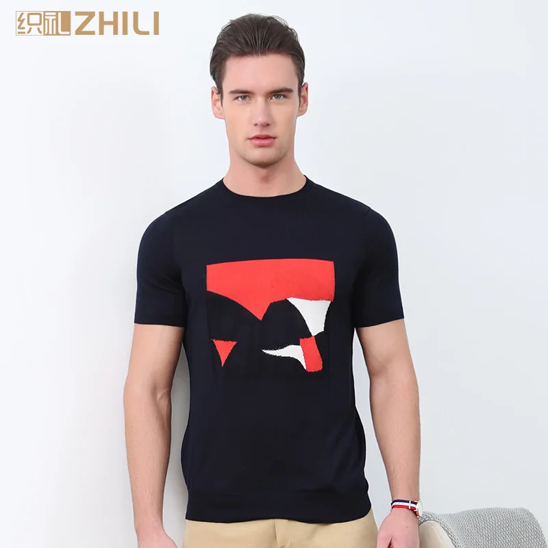 

ZHILI New Summer Men's Geometric Pattern Tee
