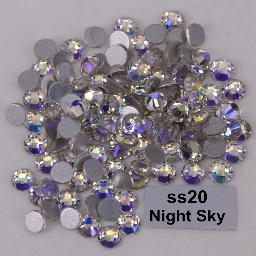 

High Quality ss3-ss30 Night Sky Glue On Flat Back Crystals / Non Hotfix Rhinestones