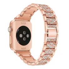 Женский ремешок для часов Apple Watch 38, 40 мм, ремешок из нержавеющей стали Daimond, ремешок для наручных часов iWatch серии 4, 3, 2, 1,44 мм, 42 мм