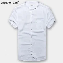 70% льняная летняя Стильная мужская рубашка большого размера свободная рубашка с короткими рукавами Мужская брендовая Повседневная рубашка мужская