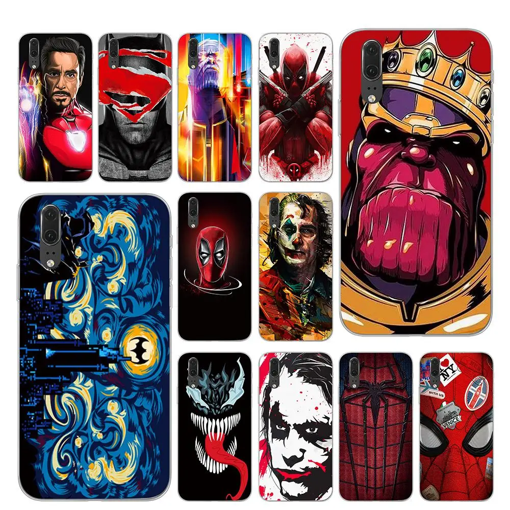 

Marvel DC Comics Iron Man SpiderMan joker Batman Phone Case for Huawei P30 P20 P10 Mate 10 20 Pro Lite Cover