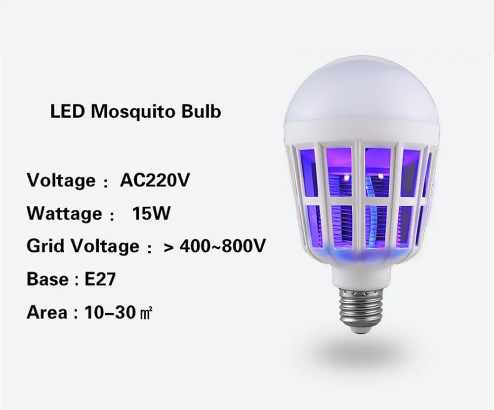Светодиодный антимоскитная лампа 220 В 15 Вт от комаров убийца без запаха электрические летающие насекомые Ловушка-ловушка от комаров насекомых лампа