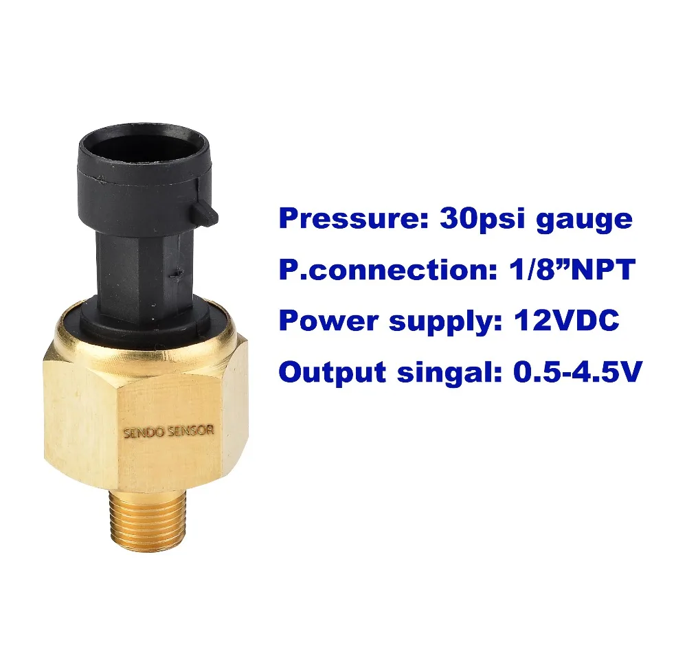 10 sensor bar pressure output, 12VDC oil 4.5V 0.5 gauge, supply, 30psi/2bar 10 sensor bar pressure output, 12VDC oil 4.5V 0.5 gauge, supply, 30psi/2bar