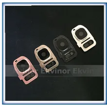 Камера Стекло объектив для samsung Galaxy S7/S7 края сзади Камера Объектив металлический держатель замены кадров с клей стикеры