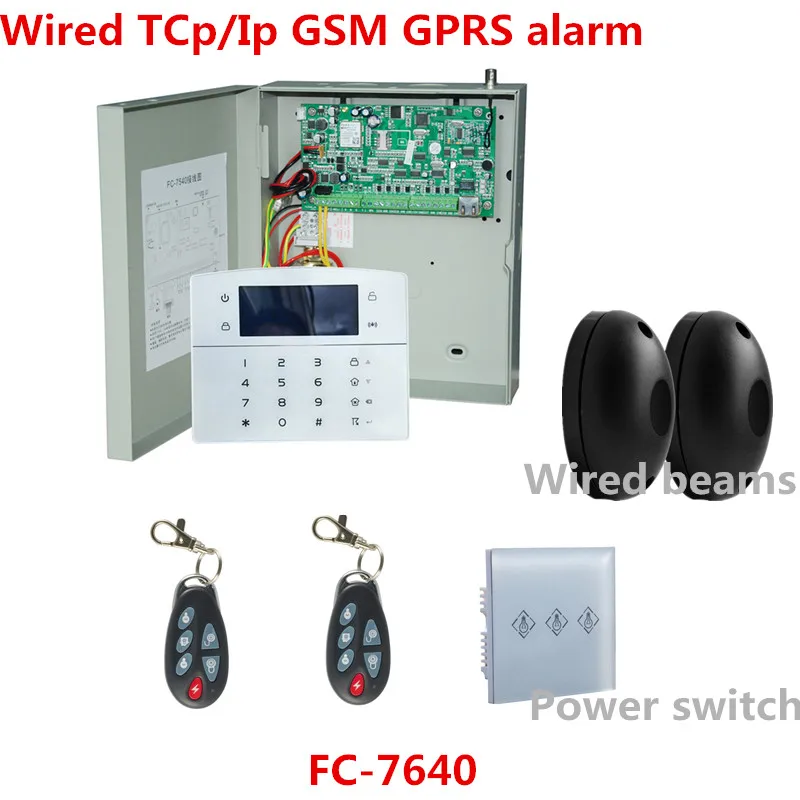 Industrial RJ45 Ethernet alarm system 128 bus zone Tcp IP Alarm GSM Home Alarm system With Intelligent Power on off switch