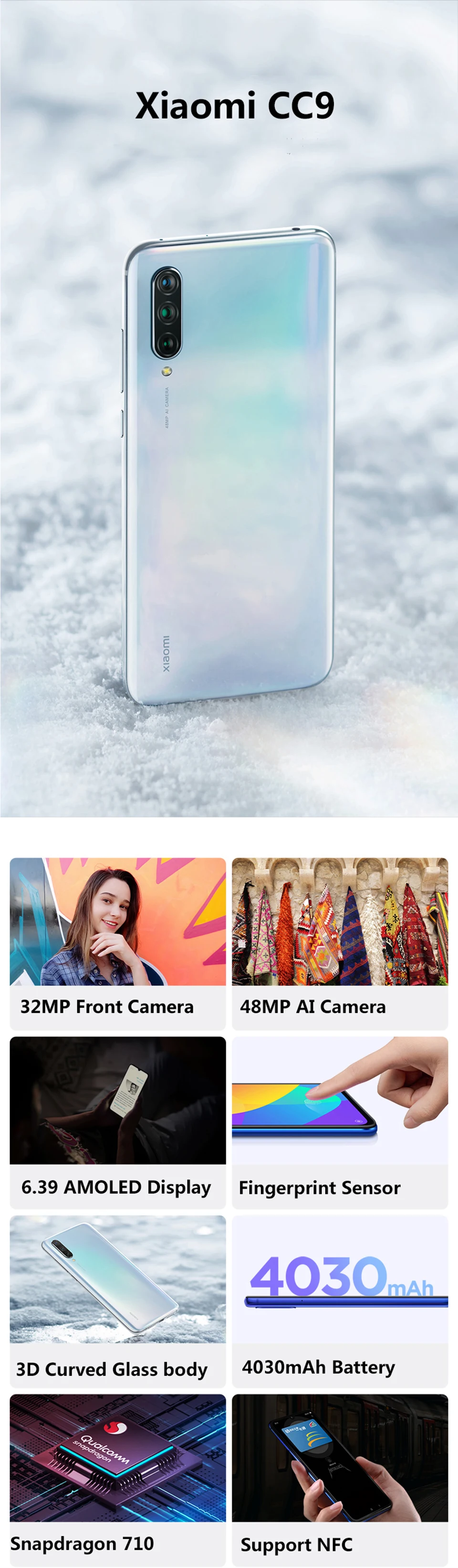 Cheap New Arrival Xiaomi CC9 Snapdragon 710 Octa Core 6GB 64GB Mobile Phone 6.39" AMOLED 48MP AI Camera 4030mAh Quick Charge Cellphone 6 Cheap New Arrival Xiaomi CC9 Snapdragon 710 Octa Core 6GB 64GB Mobile Phone 6.39" AMOLED 48MP AI Camera 4030mAh Quick Charge Cellphone 6