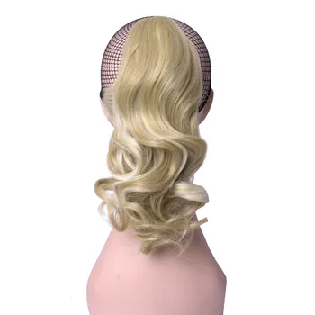 DELICE Short Curly Claw Ponytails Ombre Hair Extensions Synthetic Clip-in Little Pony Tail Hairpieces 4