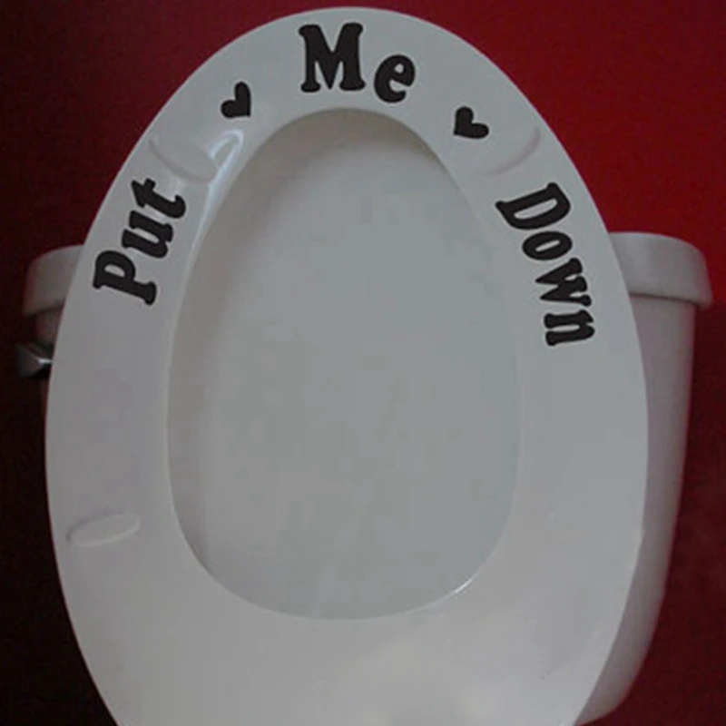 2.25 Inch Make Your Life Better with This Heavy Duty Vinyl Bathroom Reminder Decal Crafted-Brand Put Me Down Toilet Seat Sticker