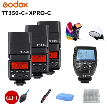 

3X Godox TT350C Mini Flash GN36 2.4G TTL HSS Speedlite + Xpro-C Trigger Transmitter for Canon 5D 6D 7D 1D 850D 800D 1500D 3000D