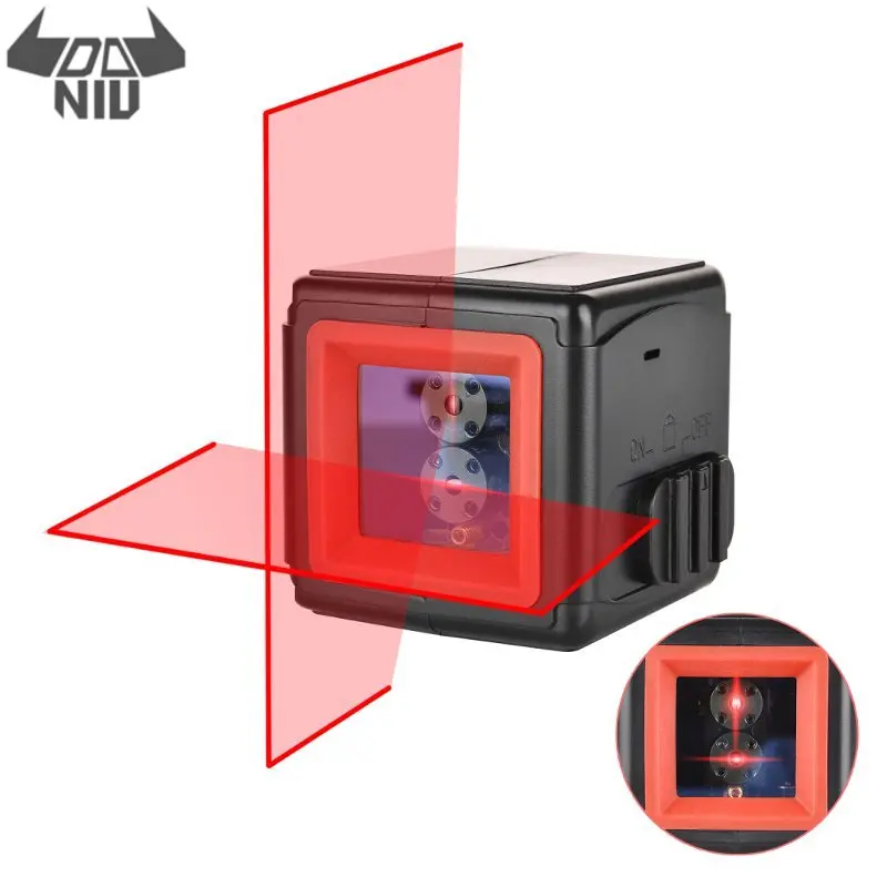 

DANIU LV2 Portable Red Light 2 Line 1 Point Cube Laser Level Cross-line Laser With Self-leveling In Level Lock Function