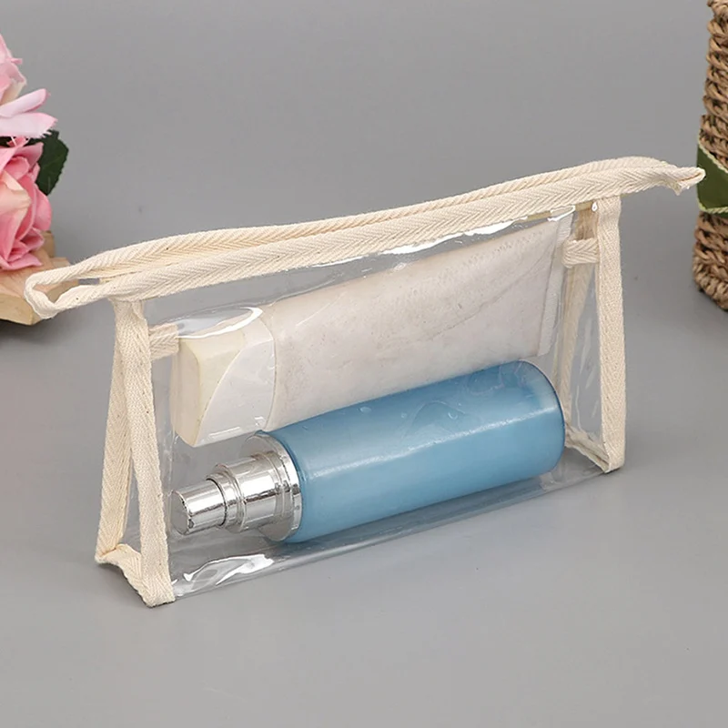 

Clear Travel Makeup Cosmetic Bag Transparent Plastic PVC Bags Toiletry Zip Pouch Women Toiletry Bag
