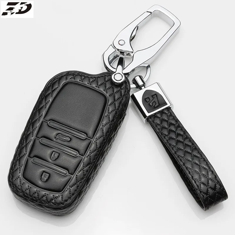 Genuine Leather Car Key Cover Wallet For Toyota Auris Avensis Yaris