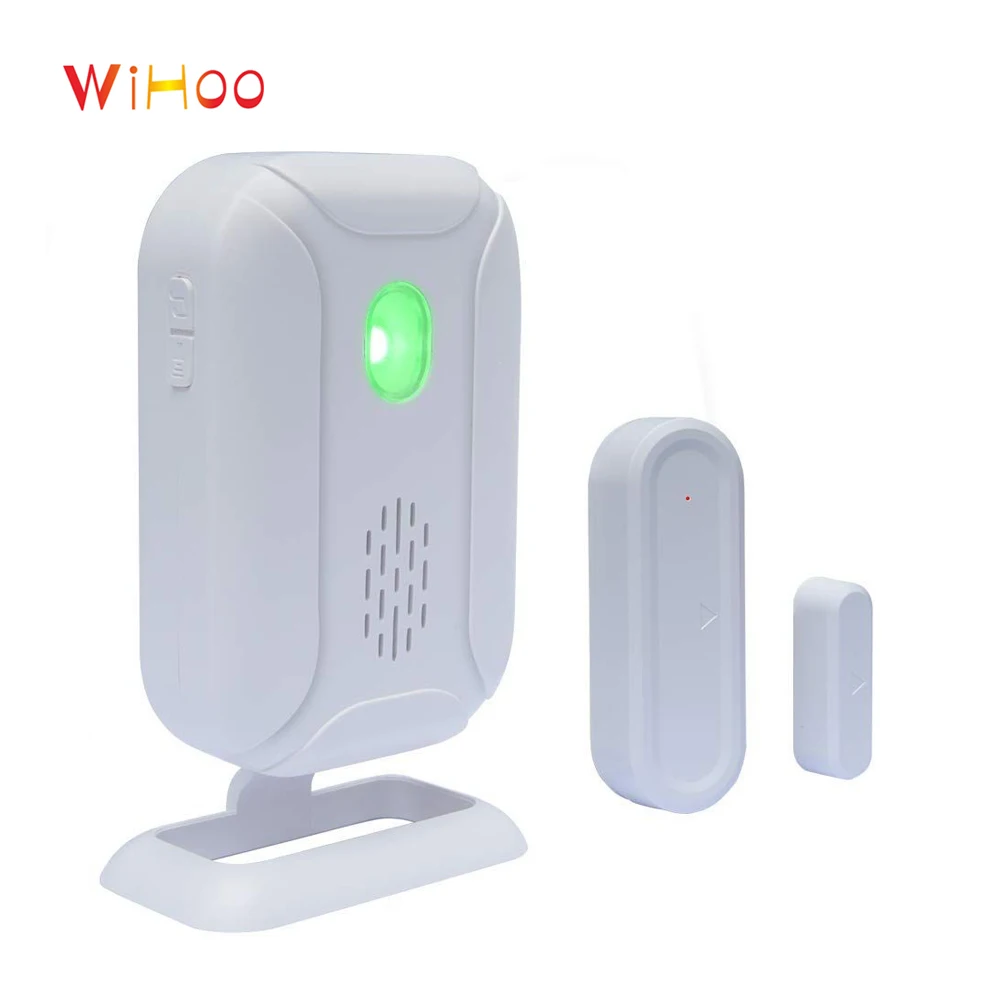 

WiHoo Wireless Door Window Entry Home Security Remote Sensors Alarm System doorbell Kit - 1 Magnetic Alarm Sensor, 1 Receiver
