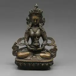 Коллекция Китайский Тибет, буддизм Bodhisattva Vajrasattva Бронзовая статуэтка Будды Изысканная Статуя